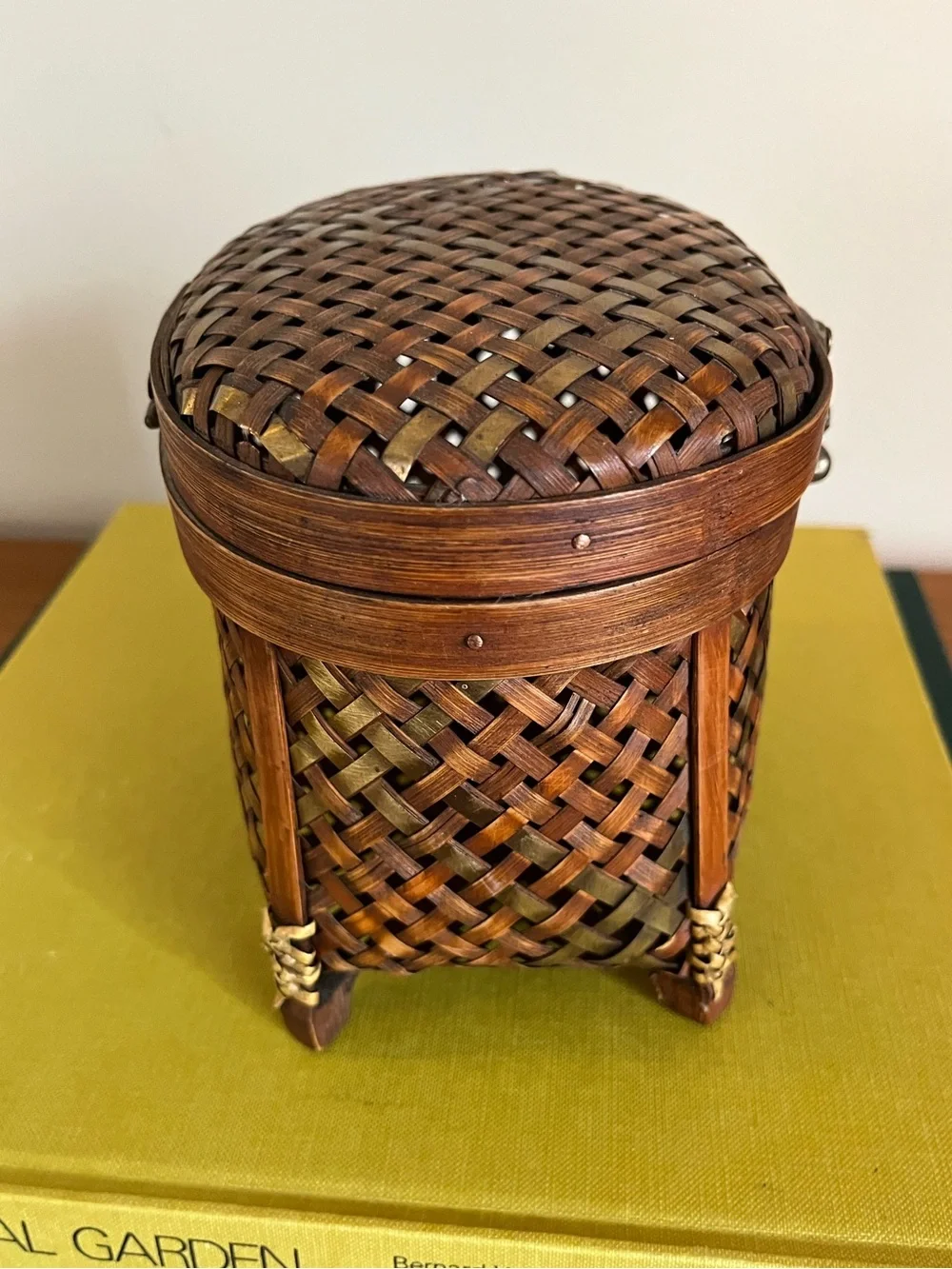 Handwoven Bamboo Jewelry Box - Brown